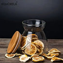DecorBites™ Glass Airtight Canister with Wood Lid - Food Storage Solution for Kitchen