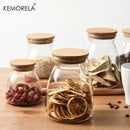 DecorBites™ Glass Airtight Canister with Wood Lid - Food Storage Solution for Kitchen
