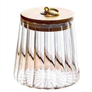 Decorbites glass airtight canister with wooden lid kitchen storage jar