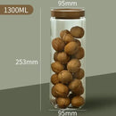 DecorBites™ Glass Airtight Canister with Wooden Lid | Versatile Kitchen Storage Solution