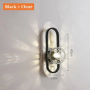 Modern minimalist black & gold glass aisle wall lamp bedroom sconce