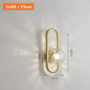 Modern minimalist black & gold glass aisle wall lamp bedroom sconce