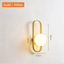 Modern minimalist black & gold glass aisle wall lamp bedroom sconce