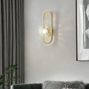 Modern minimalist black & gold glass aisle wall lamp bedroom sconce
