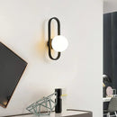 Modern minimalist black & gold glass aisle wall lamp bedroom sconce