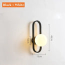 Modern minimalist black & gold glass aisle wall lamp bedroom sconce
