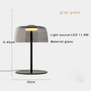 Sleek amber green led table lamp for bedroom decor
