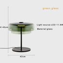 Sleek amber green led table lamp for bedroom decor