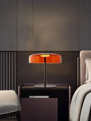Sleek amber green led table lamp for bedroom decor