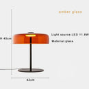 Sleek amber green led table lamp for bedroom decor
