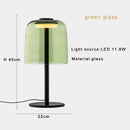 Sleek amber green led table lamp for bedroom decor