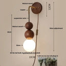 DecorBites™ Glass and Wood Adjustable Wall Light for Living Room and Bedroom
