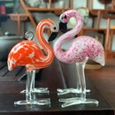 Red & yellow mosaic glass crab animal figurines living room decor