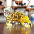 Red & yellow mosaic glass crab animal figurines living room decor