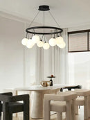 Decorbites glass art black frosted globe chandelier living room