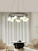Decorbites glass art black frosted globe chandelier living room