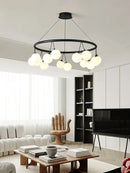 Decorbites glass art black frosted globe chandelier living room