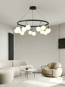 Decorbites glass art black frosted globe chandelier living room