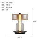 Nordic ribbed glass chrome art desk lamp for bedroom