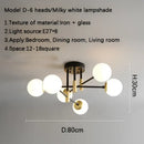 DecorBites™ Glass Ball Black Chandelier - Nordic Round Dining Table Ceiling Chandelier
