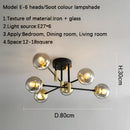 DecorBites™ Glass Ball Black Chandelier - Nordic Round Dining Table Ceiling Chandelier