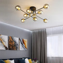 DecorBites™ Glass Ball Black Chandelier - Nordic Round Dining Table Ceiling Chandelier
