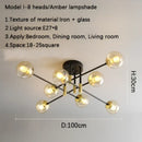 DecorBites™ Glass Ball Black Chandelier - Nordic Round Dining Table Ceiling Chandelier