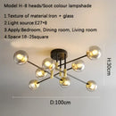 DecorBites™ Glass Ball Black Chandelier - Nordic Round Dining Table Ceiling Chandelier