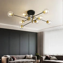 DecorBites™ Glass Ball Black Chandelier - Nordic Round Dining Table Ceiling Chandelier