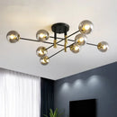 DecorBites™ Glass Ball Black Chandelier - Nordic Round Dining Table Ceiling Chandelier