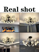 Modern black glass ball branch chandelier living room lighting