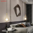 DecorBites™ Glass Ball Brass Pendant Light - Nordic Bedroom Simple Home Decor