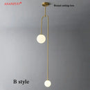 DecorBites™ Glass Ball Brass Pendant Lights LED for Restaurant and Bedroom Lighting