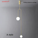 DecorBites™ Glass Ball Brass Pendant Lights LED for Restaurant and Bedroom Lighting