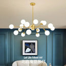 DecorBites™ Glass Ball Ceiling Chandelier for Bedroom Dining Living Room Lighting