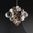 Modern ribbed glass ball ceiling chandelier for dining room