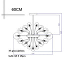Modern ribbed glass ball ceiling chandelier for dining room