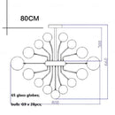 Modern ribbed glass ball ceiling chandelier for dining room