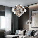 Modern ribbed glass ball ceiling chandelier for dining room