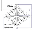 Modern ribbed glass ball ceiling chandelier for dining room
