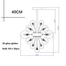 Modern ribbed glass ball ceiling chandelier for dining room