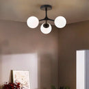 Modern black glass ball ceiling chandelier for living room