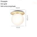 Modern gold glass ball ceiling lamp hallway light