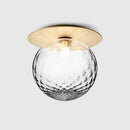 Modern brass hammered glass ball ceiling light bedroom