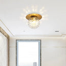 Modern brass hammered glass ball ceiling light bedroom