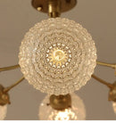 Modern brass five glass ball ceiling light for living room