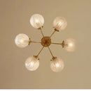 Modern brass five glass ball ceiling light for living room