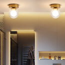 Modern brass & black glass ball ceiling light for living room