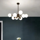 DecorBites™ Glass Ball Chandelier - Art Deco Black Pendant Lighting for Home Dining Room
