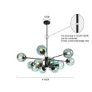 DecorBites™ Glass Ball Chandelier - Art Deco Black Pendant Lighting for Home Dining Room